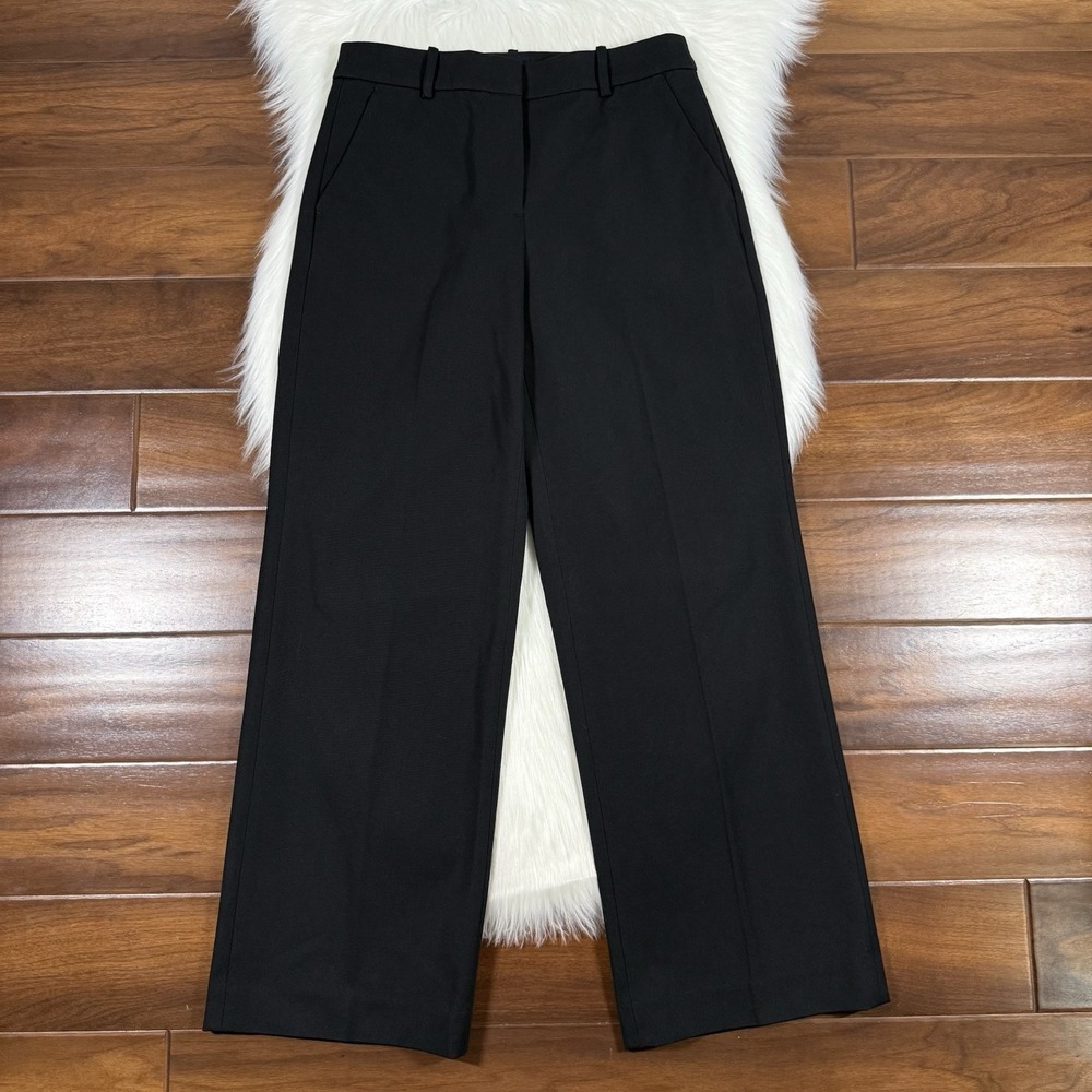 J. Crew Women's Size 4 Black Remy High Rise Wide Leg Full Length Pants CL194